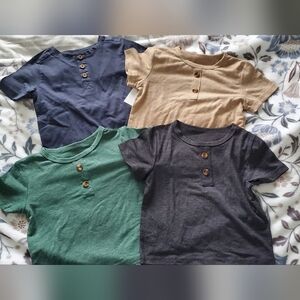 Set of Three Buttoned Baby T-Shirts